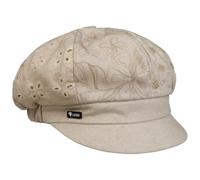 Lipodo Deonda Newsboy Cap Made in Italy Floral Linen Visor Hat Multicolor Women Summer Beige One Size