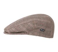 Lipodo Devron Flatcap Cap Checked Cotton Prince of Wales Vintage Pattern Made in Italy Men Summer Beige 56 cm