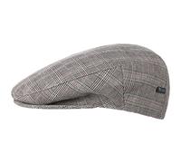 Lipodo Devron Flatcap Cap Checked Cotton Prince of Wales Vintage Pattern Made in Italy Men Summer Grey 55 cm