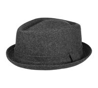 Lipodo Diamond Crown Pork Pie Felt Hat Dark Grey M (56-57 cm)