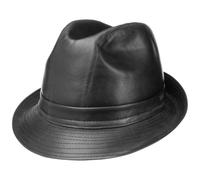 Lipodo Faux Leather Hat Trilby Trend hat (59 cm - Black)