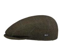 Lipodo Flat Cap Chequered Patterns Men - Made in Italy -Lined Cap Made with Wool - Mens Cap with Visor - Peaked Cap Autumn/Winter Olive