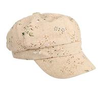 Lipodo Flowers Linen Newsboy Cap Floral Women Summer Spring Beige