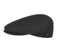 Lipodo Inglese Ladies'/Men's Classic Flat Cap - Italian-Made Newsboy Cap - Plain Color Wool Winter Cap - Fall/Winter Peaked Cap - Ivy Cap Black 62 cm