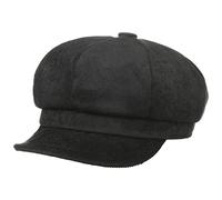 Lipodo Kemnay Cord Cap Balloon Newsboy Cap Corduroy Stretch Visor Cap Fashion Made for Women Summer Winter Black M (57-58 cm)