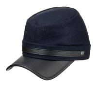 Lipodo Kepi Peaked Cap Army Wool Blend Plain Made in Italy Unisex Summer Winter Navy