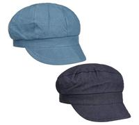 Lipodo Leinen Reversible Newsboy Cap 100% Linen Lightweight Breathable Durable Women Summer Blue