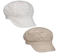 Lipodo Leinen Wendecap Newsboy Cap Reversible 100% Linen Lightweight Breathable Durable Design Women Summer White M (57-58 cm)