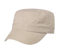 Lipodo Linen Army Cap Plain-Colored Adjustable Visor Unisex Spring Summer Beige