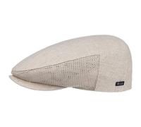 Lipodo Linen Flat Cap Men Peaked Cap 60% Cotton 40% Linen Made in Italy Mesh Inserts Summer Spring Summer Beige