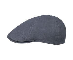 Lipodo Linen Flat Cap Plain-Coloured Peak Spring Summer Navy