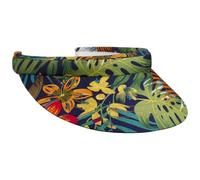 Lipodo Multicolour Flower Visor Cap Fabric Summer Cap 100% Cotton Women Summer Navy One Size