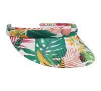 Lipodo Multicolour Flower Visor Cap Fabric Summer Cap 100% Cotton Women Summer White-Orange One Size