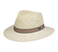 Lipodo Namanto Traveller Hat Made in Italy Straw Paper Summer Hat with Multicolored Band Unisex Summer Cream White XL (60-61 cm)