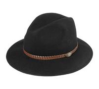 Lipodo Outdoor Traveller Felt Hat Wool Faux Leather Band Made in Italy Men Winter Black 56 cm
