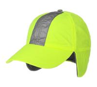 Lipodo Reflective Baseball Cap Ear Flaps Nylon Fleece Lined Unisex Autumn Winter neon Yellow