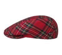Lipodo Scottish Tartan Flat Cap Made in Italy Men Women Autumn Winter Quilted Lining Checked Pattern Red