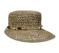 Lipodo Seegras-Schute Cap Natural Straw Adjustable Beaded Visor Lightweight Breathable Design Women Summer Nature One Size