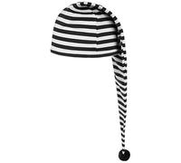 Lipodo Sleeping Cap (22' Long) Men/Women | Nightcap Made from Cotton | with a Pompom | Pointed Cap for Sleeping at Night | Black