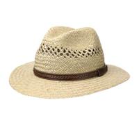 Lipodo Steven Traveller Straw Hat Sun Hat Made in Italy Leather Trim Women Men Summer