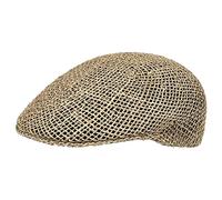 Lipodo Straw Flat Cap Women/Men - Summer Cap Made of Straw - Made in Italy - Stretch Band in The Back - Peaked Cap Spring/Summer Nature 61 cm