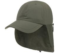 Lipodo Supplex Baseball Cap Neck Protection UV 40+ Water-Repellent Unisex Spring Summer Olive