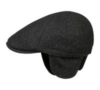 Lipodo Thinsulate Flatcap Earflap Cap Melange Wool Felt Men Autumn Winter Anthracite M (57-58 cm)