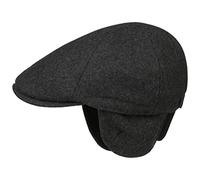 Lipodo Thinsulate Flatcap Earflap Cap Melange Wool Felt Men Autumn Winter Anthracite S (55-56 cm)