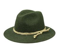 Lipodo Tyrolean Mountain hat for Women/Men - Alpine hat in Wool Felt with Cord - Hiking hat Made in Italy - Hat Fall/Winter - Traveler hat Olive M (56-57 cm)