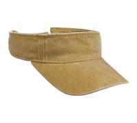 Lipodo Washed Cotton Visor Cap Adjustable Hook-and-Loop Closure Casual Unisex Summer Yellow One Size