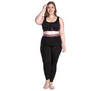 LIPOELASTIC Active Leggings- Medical Compression Leggings, Workout Leggings for Women, Lipedema Compression Leggings for Women (UK, Alpha, 3XL, Regular, Regular, Black, Multicolour Waistband)