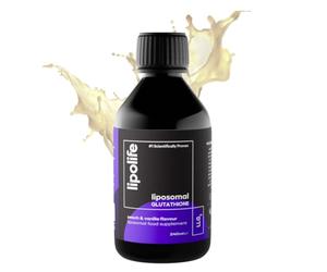 lipolife Liposomal Glutathione | Setria Glutathione | Highly Absorbable | Liquid Liposomal Glutathione | Made in UK | Vegan | 48 Servings | Peach & Vanilla Flavour | LLG3 | Glutathione Supplement