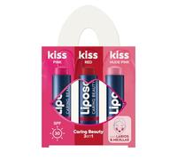 LIPOSAN Caring Beauty 3-in-1 Lip Balm, Combines Lip Balm and Blush Stick in 3 Tones (Red, Pink and Pink Nude), 3-in-1 Stick Lip Balm (3 x 4.8 g)