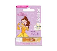 LIPOSAN Vanilla Cupcake Limited Edition Disney Princess Bella (1 x 4.8 g), Kids Lip Balm with 24 Hour Hydration, Vanilla Colour Balm for Soft and Beautiful Lips