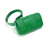 LIPOSEM Mini Women's Weave Pack Convertible Crossbody,Cassette-Style Crossbody Waist Packs with Adjustable Belt (Black), Green, One Size