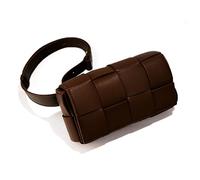 LIPOSEM Mini Women's Weave Pack Convertible Crossbody,Cassette-Style Crossbody Waist Packs with Adjustable Belt (Black), Coffee, One Size