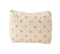 LIPOSEM Stylish Zipper Makeup Bag Large Capacity Travel Toiletry Organizer with Floral Pattern