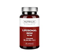 Liposomal Iron 30mg Elements - with Vitamin C, B12, A and B6 Folic Acid - Iron Supplement - 60 Capsules Nutralie