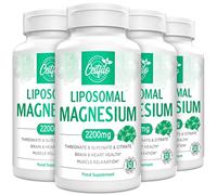 Liposomal Magnesium Complex 2200mg - High Potency with Glycinate & Citrate, Gluten Free, 60 Softgels.. (60 Count (Pack of 4))