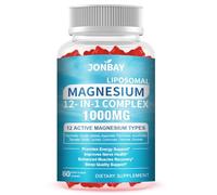 Liposomal Magnesium Complex Gummies 1000mg - 12 Active Forms with Glycinate, Citrate, Malate - Enhanced with D3, B6, B12, C, Ashwagandha & CoQ10 - Supports Bone, Muscle, Relaxation & Sleep, 60Cts.