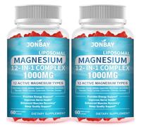 Liposomal Magnesium Complex Gummies 1000mg - 12 Active Forms with Glycinate, Citrate, Malate - Enhanced with D3, B6, B12, C, Ashwagandha & CoQ10 - Supports Bone, Muscle, Relaxation & Sleep, 120Cts.
