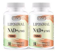 Liposomal NAD+ 500mg with TMG 250mg, Actual NAD+ Supplement (Not a Precursor), Superior Absorption, Natural Energy Boost for Longevity & Cellular Health (60 Count (Pack of 2))