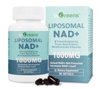 Liposomal NAD+ Supplement 1800 mg with Nicotinamide Riboside, Trans Resveratrol, Trimethylglycine, Replaces NMN, Boost NAD+, Aging Defense, Cellular Energy, 60 Softgels