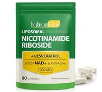 Liposomal NAD+ Supplement with Trans Resveratrol, NAD Nicotinamide Riboside Resveratrol 900mg Supplement for Anti-Aging, Energy, Focus - Gluten-Free, Non-GMO- 80 Capsules