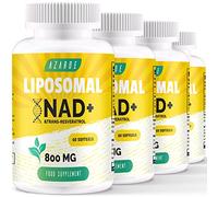 Liposomal NAD+ & Trans-Resveratrol 800mg Softgels, High Absorption, Actual NAD+ Supplement for Cellular Repair, 60 Softgels (60 Count (Pack of 4))