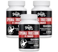 Liposomal Turkesterone Supplement - 1500mg Ajuga Turkestanica Extract, Standardized to 20% Turkesterone, Max Absorption, High Strength for Bodybuilding, No Additives, Non-GMO, 3 Package