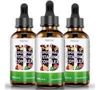 Liposomal Vitamin B Complex Liquid - High Strength B-Vitamin Complex Drops, Supports Immune System and Energy Levels, 60ml (Pack of 3)