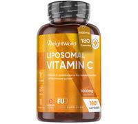 WeightWorld Liposomal Vitamin C Capsules 1000mg - 180 Vegan Capsules (3 Month Supply) - High Strength Ascorbic Acid with Rosehip Extract - Lypospheric