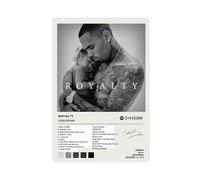LIPOYE Chris Brown Royalty Music Album Cover Signed Limited Poster Canvas Poster Bedroom Decor Landscape Office Room Decor Gift 08x12inch(20x30cm)