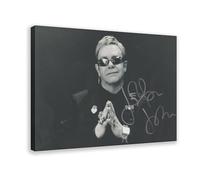LIPOYE Elton John-handtekening Canvas Poster Bedroom Decor Landscape Office Room Decor Gift 08x12inch(20x30cm)